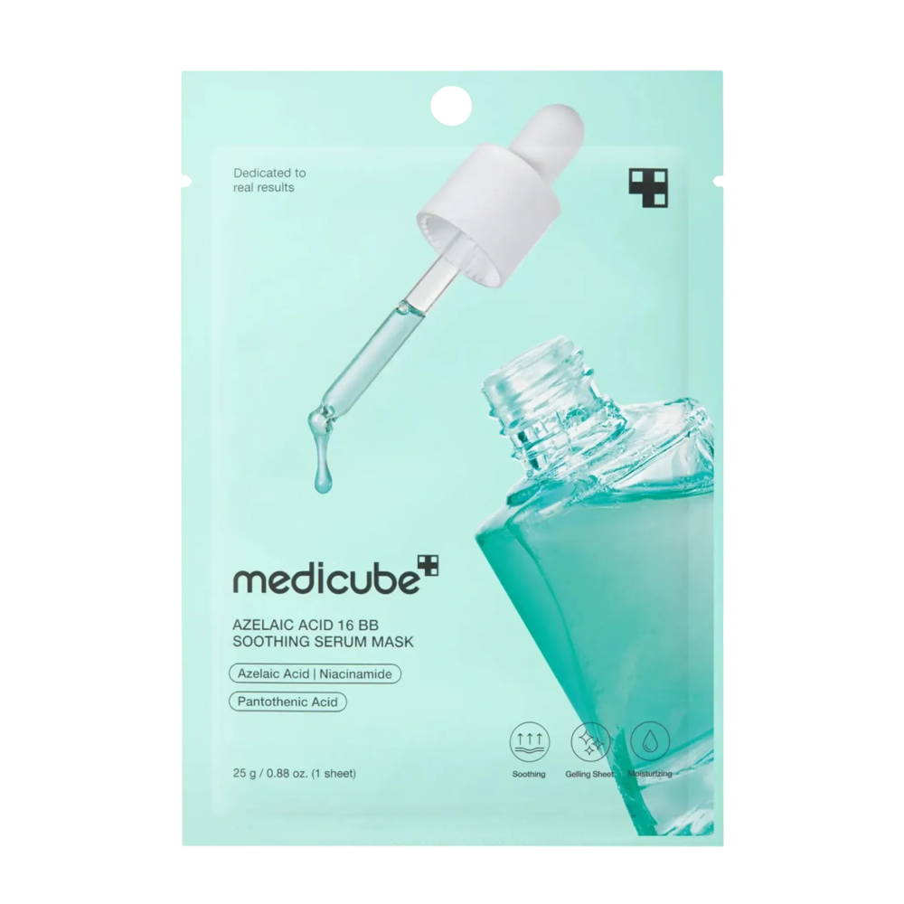 MEDICUBE Azelaic Acid 16 BB Calming Serum Mask 25g - Заспокійлива тканинна маска-сироватка з азелаїновою кислотою MEDICUBE Azelaic Acid 16 BB Calming Serum Mask 25g - Заспокійлива тканинна маска-сироватка з азелаїновою кислотою